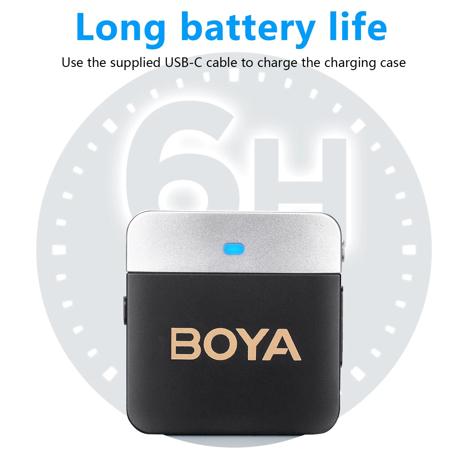 BOYA BY-M1V Wireless Lavalier Microphone System For iPhone Android Smartphone Camera Type C Lightning mic Video Recording Live. 