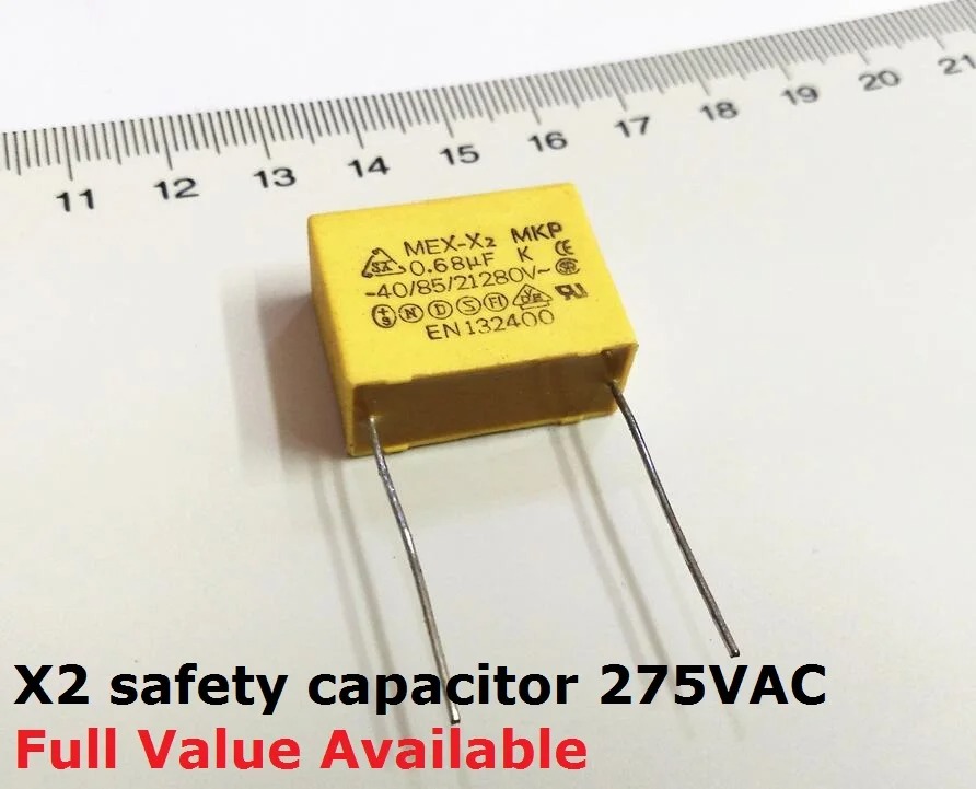 10PC X2 safety capacitor 275VAC 0.001uf 0.0022/0.0047/0.01/0.022/0.033/0.047/0.068/0.1uf 0.15uf 0.47uf 0.22uf 0.68uf 0.33UF 1UF