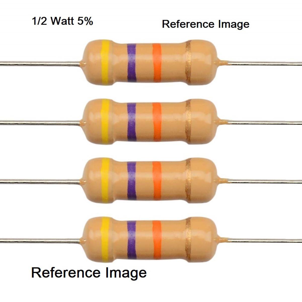 50Pcs- 1/2 Watt 330 Ohm Resistor 1/2W 330 Ohm Carbon Film Resistor 330 Ohm Half Watt Resistance 0.5 Watt 5% Tolerance Fixed Resistors Passive Components 2 Pin Leads Terminals
