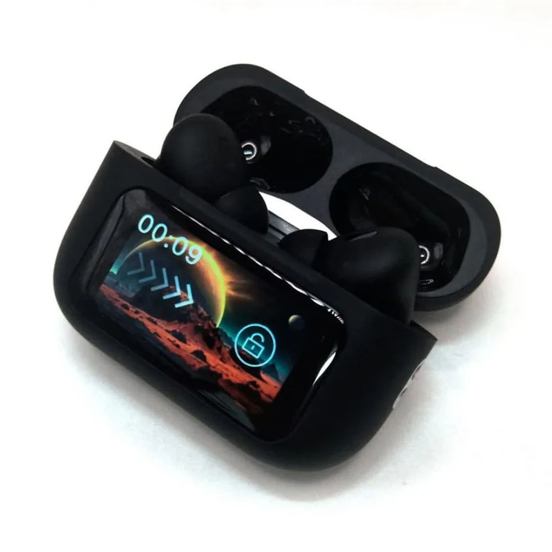 A9 Pro ANC/ENC 5th Generation Wireless Earbuds with LCD Smart Color Screen - Noise Cancelling, Long Battery Life. 