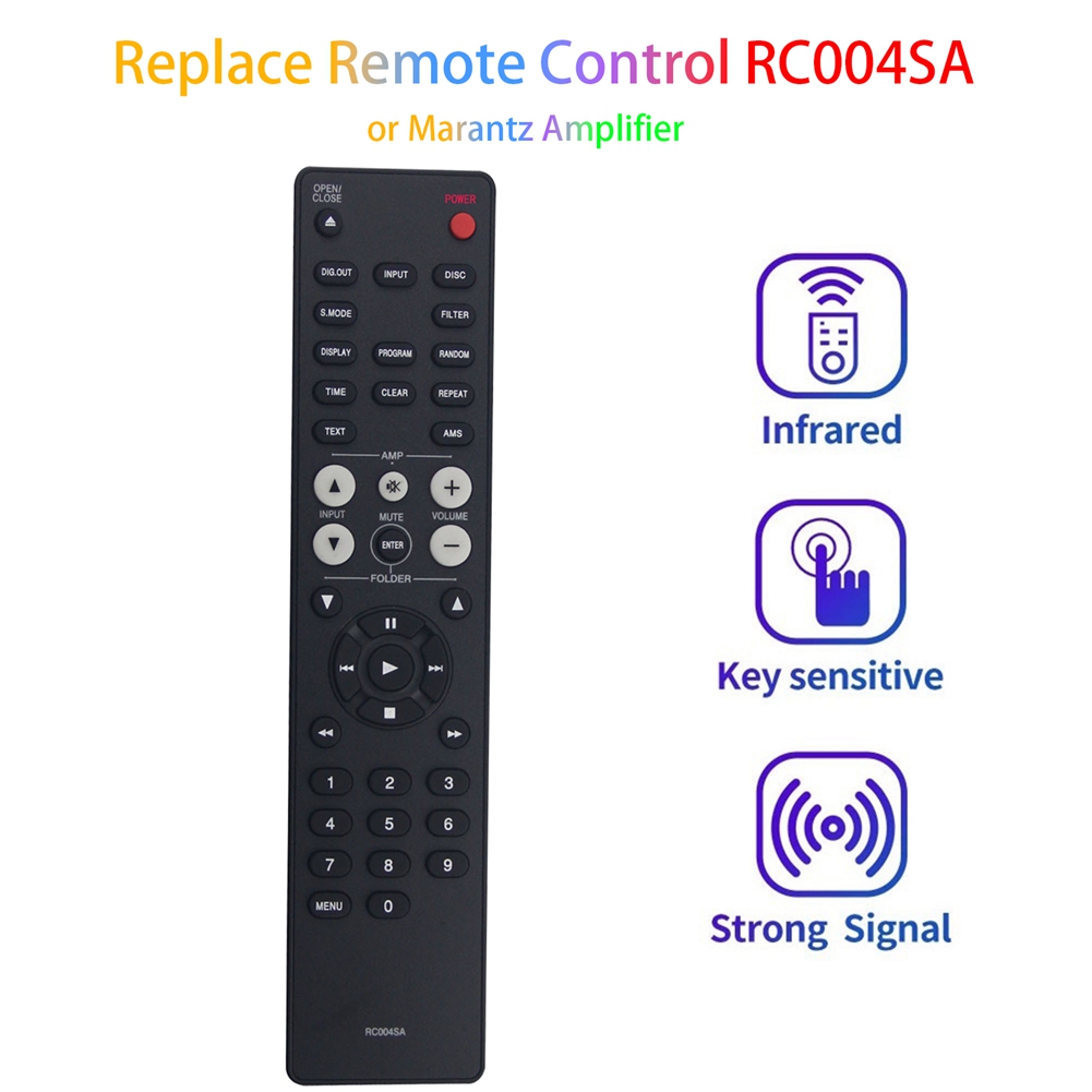 1 Pcs Replacement Remote Control RC004SA Black Plastic New for Marantz Amplifier SR4003 CD5005 CD6006 CD6005 SR5004 SR1041 SR6004 SR5005 SR5003. 
