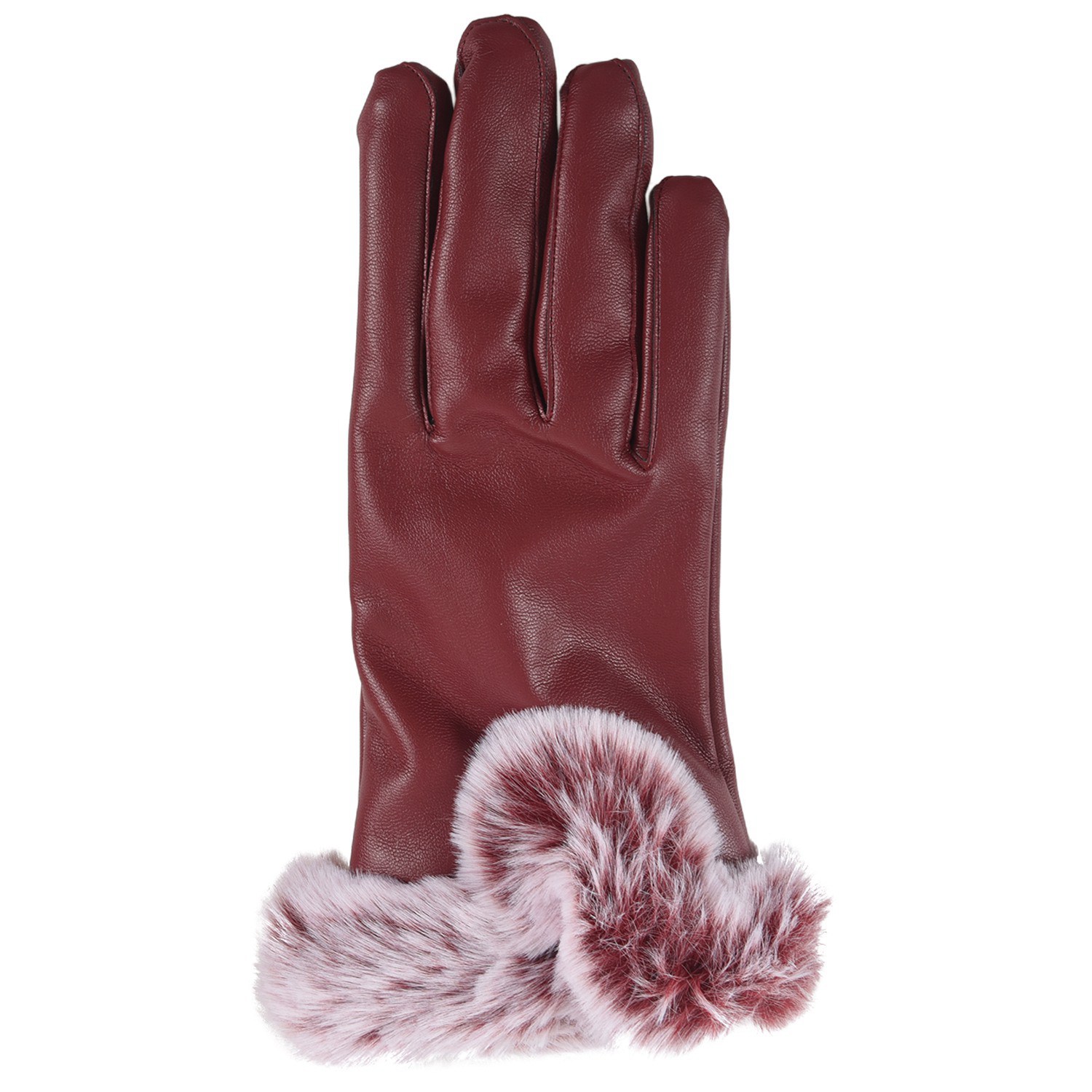 maroon leather gloves