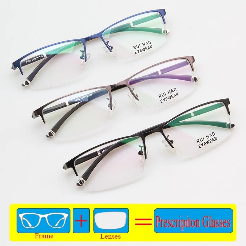 Customize Glasses Prescription Eyeglasses Rectangle Glasses Frame Fill Myopia Lenses Recipe Progressive Spectacles. 