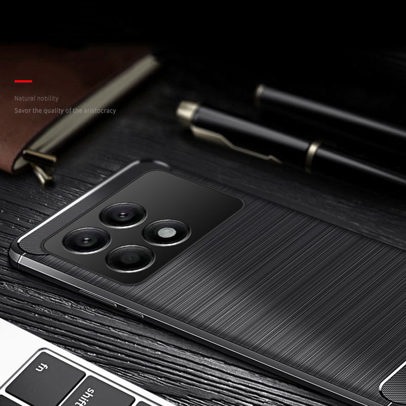 Phone case For Xiaomi Poco X6 Pro Carbon Fiber Soft TPU Silicone Anti-fingerprint Shockproof Business Protection Cover For Poco X6 Pro Back Cover Phone cases