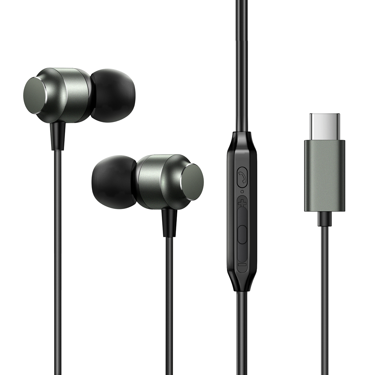 JOYROOM JR-EC06 In-Ear Metal Wired TYPE-C Headphones - Black
