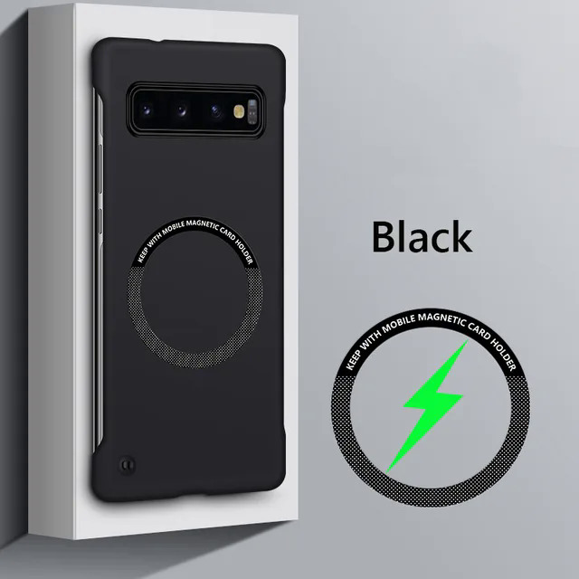 【NShisasN】For Samsung Galaxy S9 S10 Plus Frameless Magnetic Magsafe Slim Case For Samsung S10Plus S9Plus Wireless Charging Hard Back Cover. 