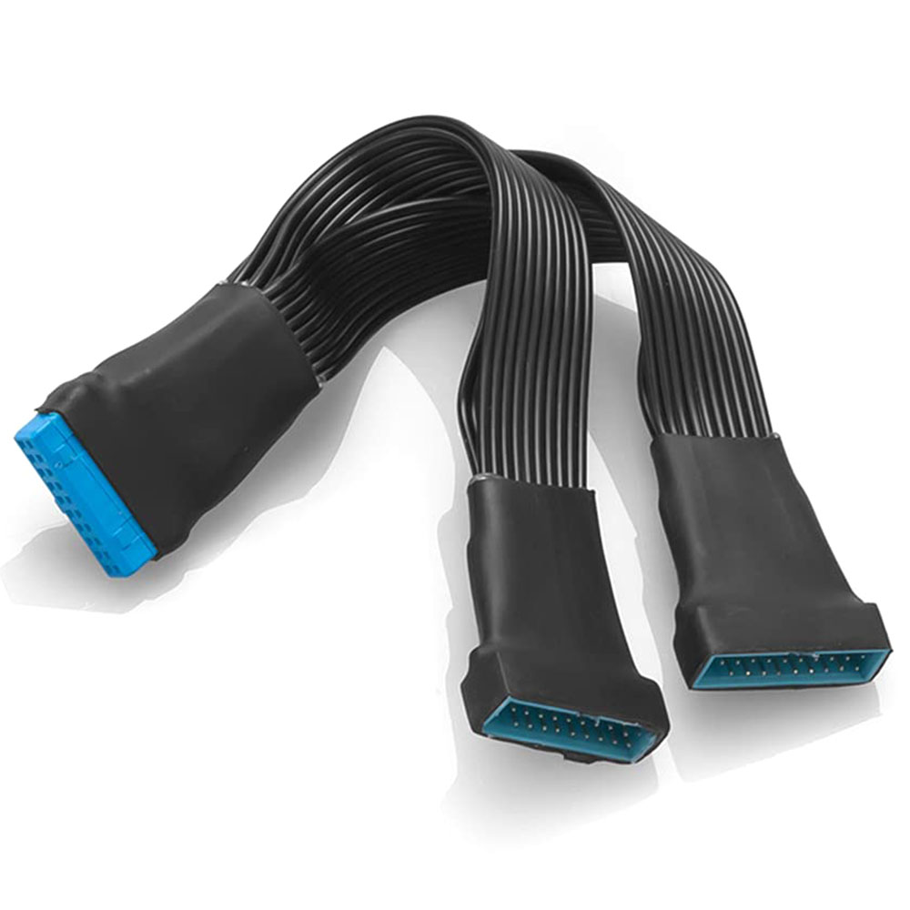 2Pcs Motherboard USB 3.0 19PIN Header 1 To 2 Extension Splitter Cable,12Cm 19Pin Internal Extension Header Adapter Cable. 