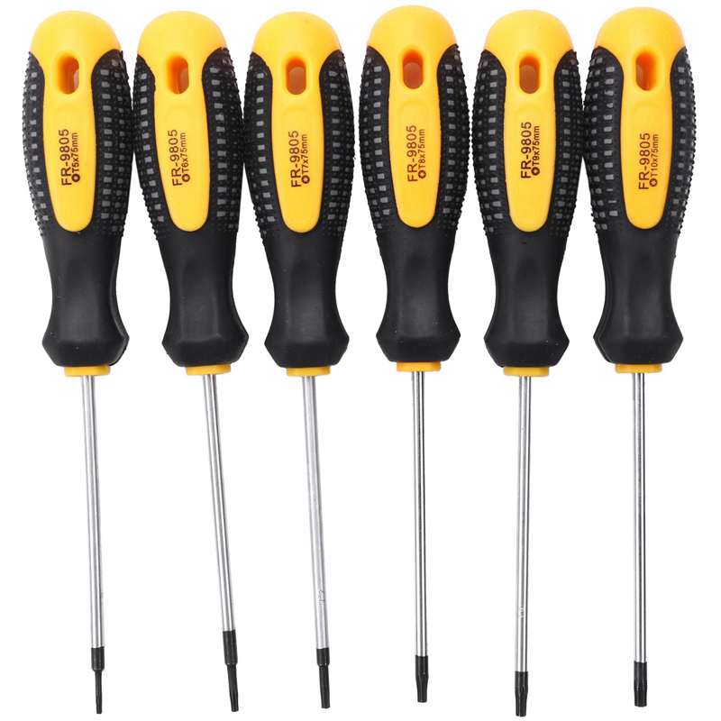 2Set -V Torx Screwdriver Set with Hole Magnetic T5-T10 Screw Driver Set Kit for Telephone Repair Hand Tool Set
