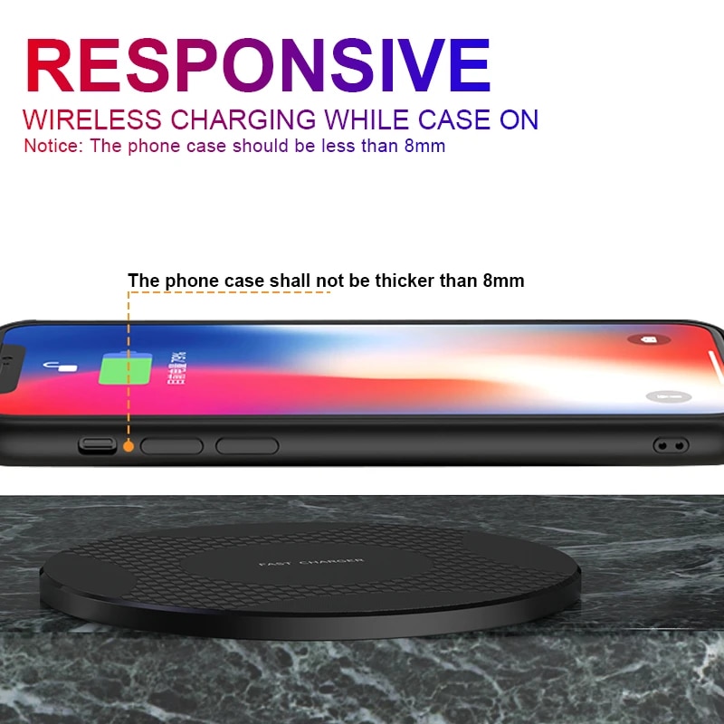 10W Qi Wireless Charger for HONOR 90 Lite Tecno Pova 5G Sharp Aquos Zero 2 honor v40 ASUS ROG Phon Induction Fast Charging Pad. 