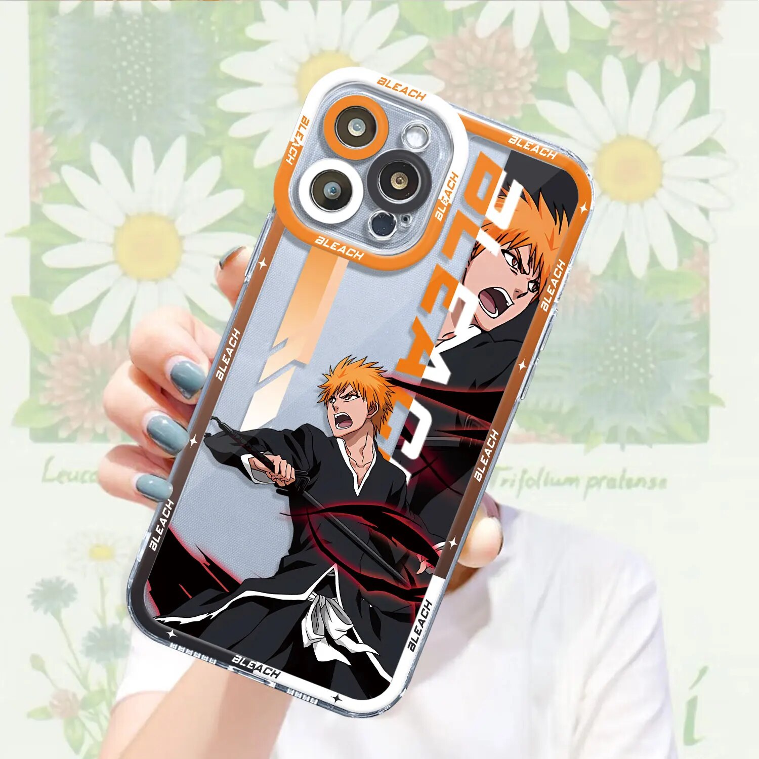 Bleach Kurosaki Ichigo Case for iPhone 7 6s 13 Pro Max 14 15 Plus 11 Pro X XR XS SE 8 12 Mini 12 Pro Cover Transparent Soft. 