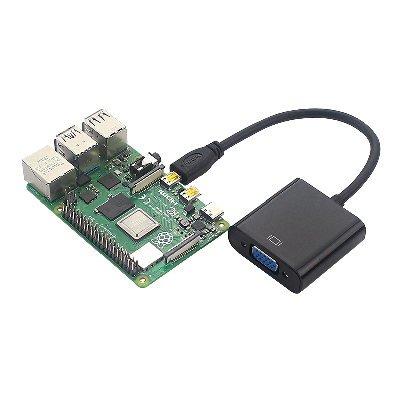 Micro- to VGA Adapter Cable 1080P Video Converter with Audio Jack USB Power Cable for Camera 4. 
