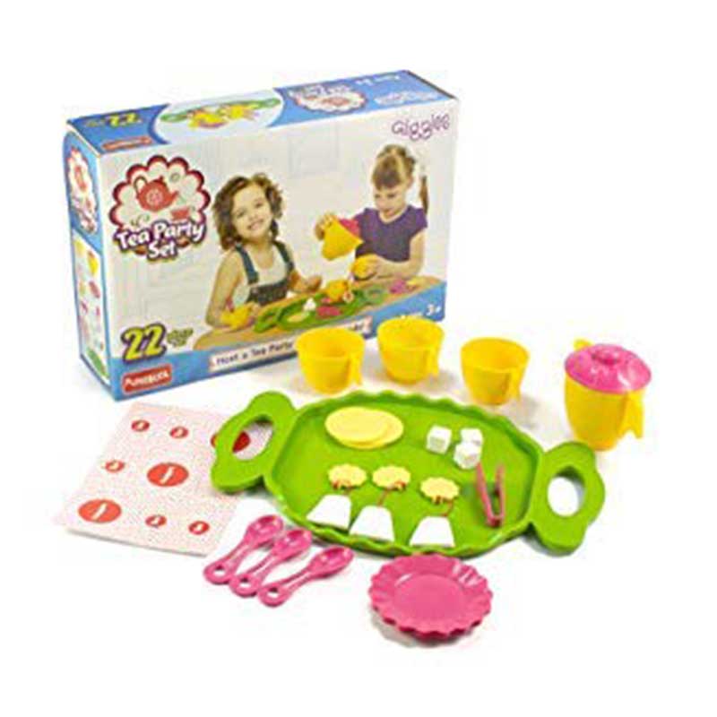 Giggles - Tea Party Set 22 Piece Colourful Pretend and Play  Language and Social Skills Role Play. 