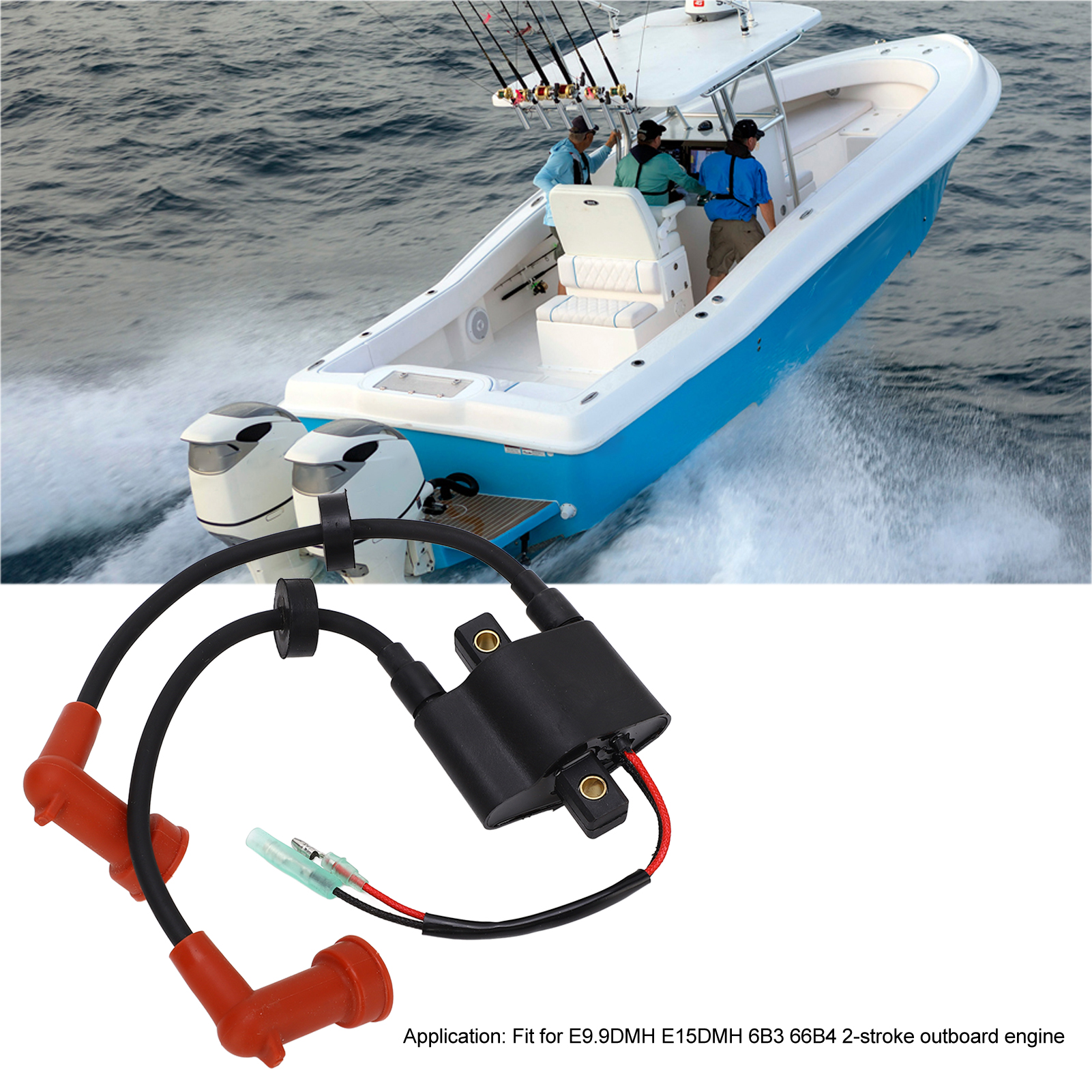 Ignition Coil, Vibration Resistant Outboard Ignition Coil Perfect Fit 6B4 85570 00 for 9.9D 15D 2 Stroke Outboard Engine. 