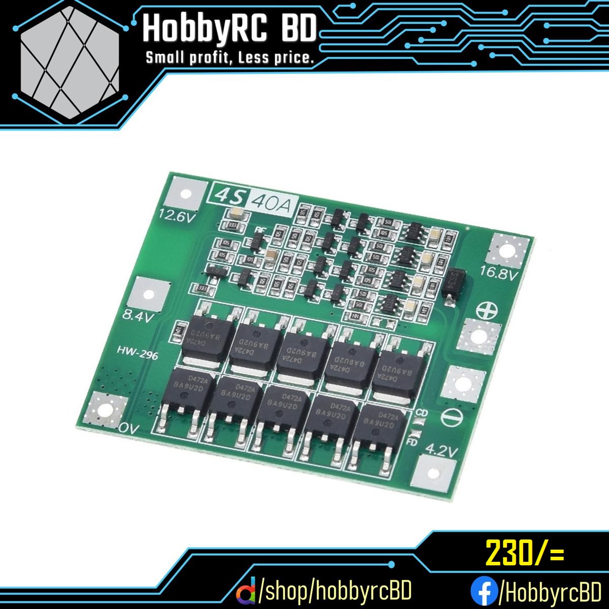 4S 40A BMS Lithium Battery Protection Board