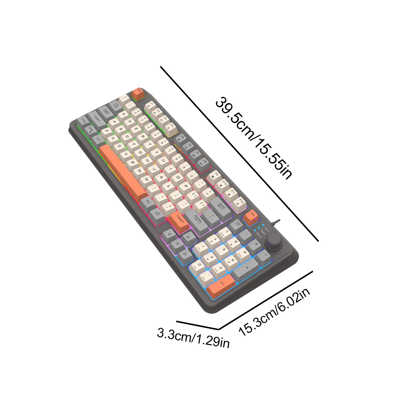 K82 Gaming Keyboard Wired Compact PC Keyboard With Number Pad 94 Keys For Computer Laptop. 