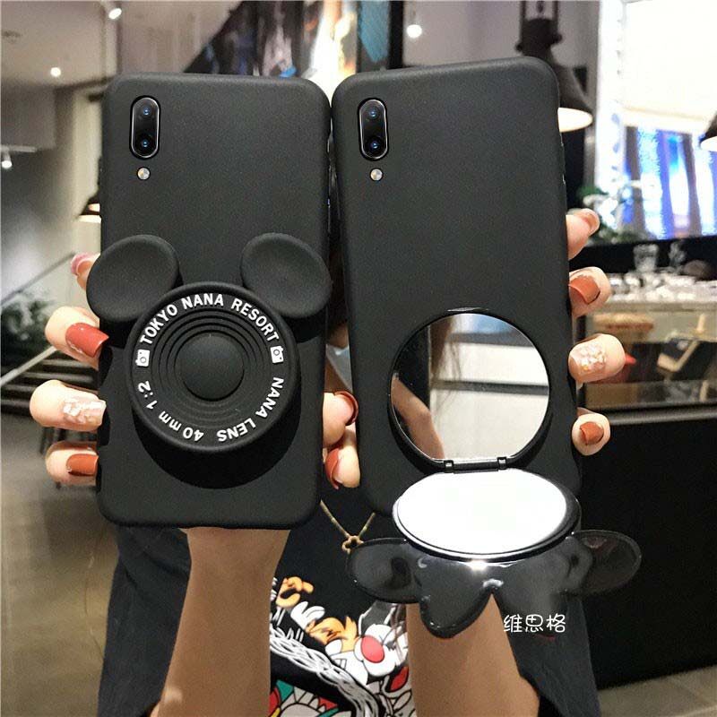 For Google Pixel 7 Case Makeup Mirror Soft Cute Cartoon Camera Stand Silicone Cases for Google Pixel 7 Back Cover Casing. 