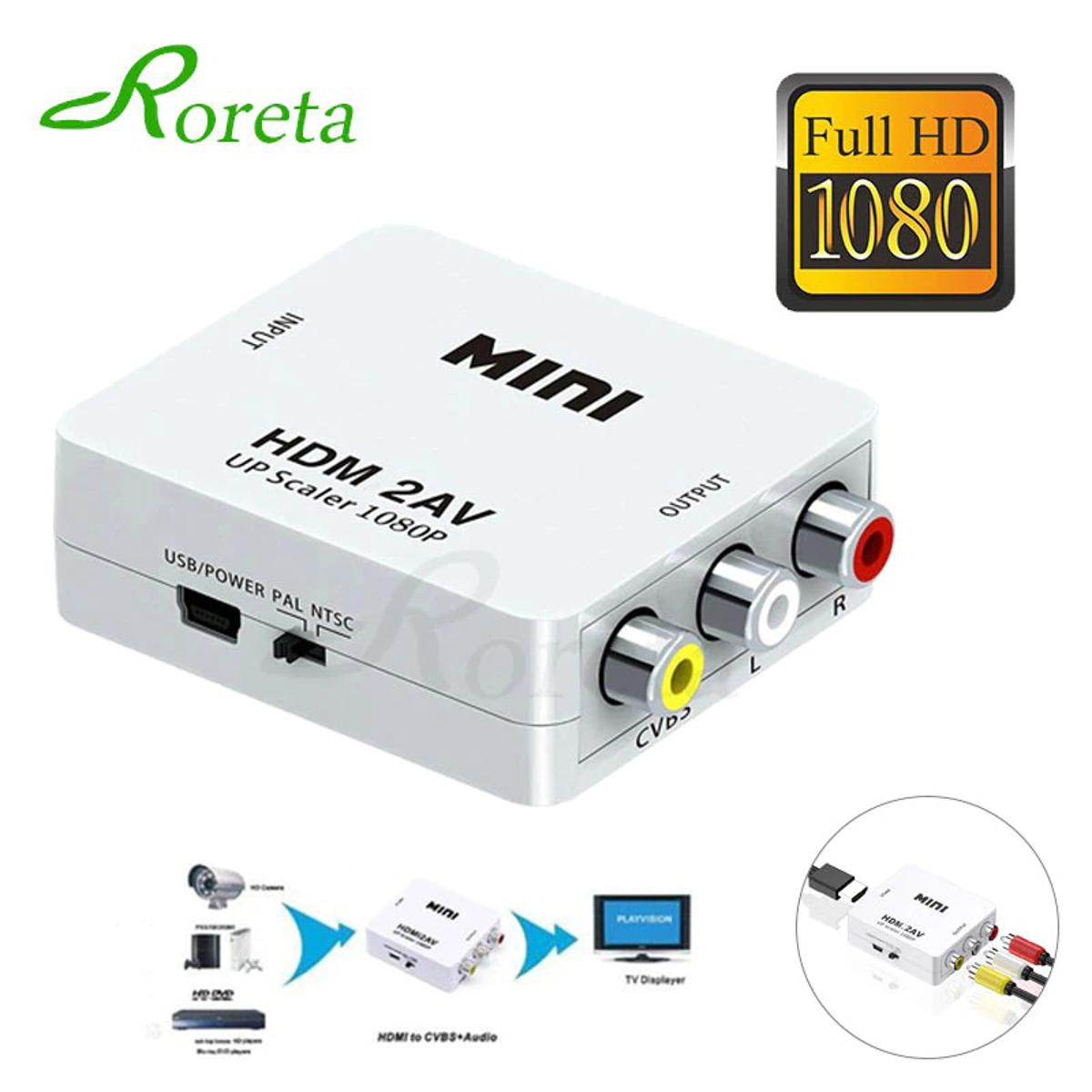Hi Speed  1080P HDMI To AV CVSB L/R RCA Converter HDMI2AV Adapter Support NTSC PAL Output Standard HDMI Interface HD Video Box - Cable Protector
