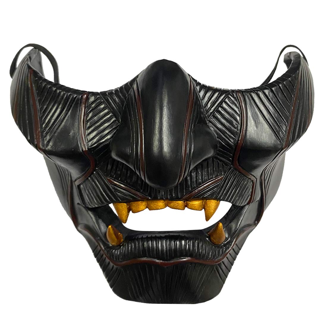 Happy Ghost of Tsushima Mask Jin Sakai Cosplay Half Face Samurai Warrior Face Prop Halloween Hannya Mask Decoration Party Prop Resin