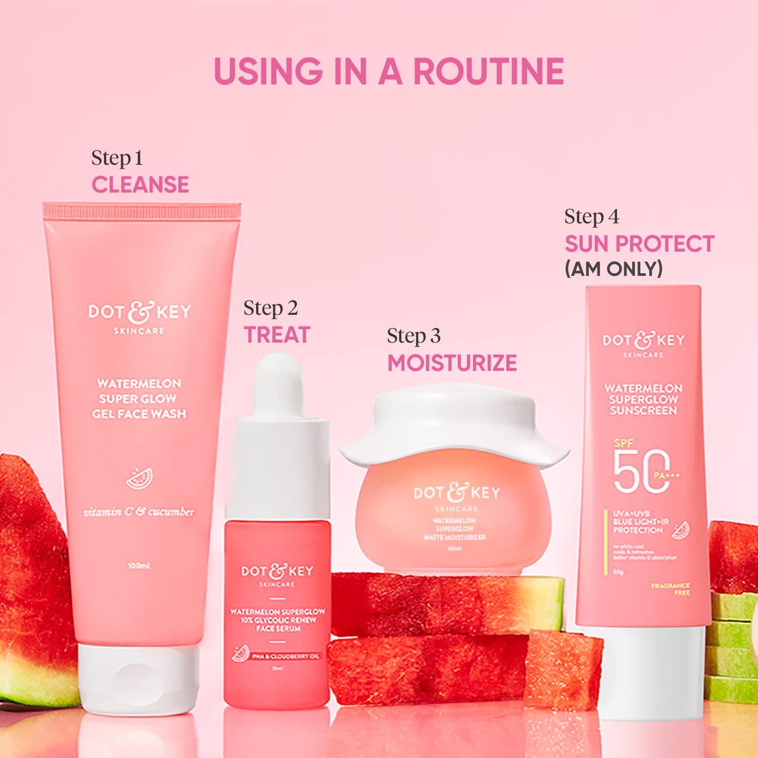 Dot & Key Watermelon Hyaluronic Cooling Sunscreen SPF 50 PA+++ -50 gram(seal open box). 