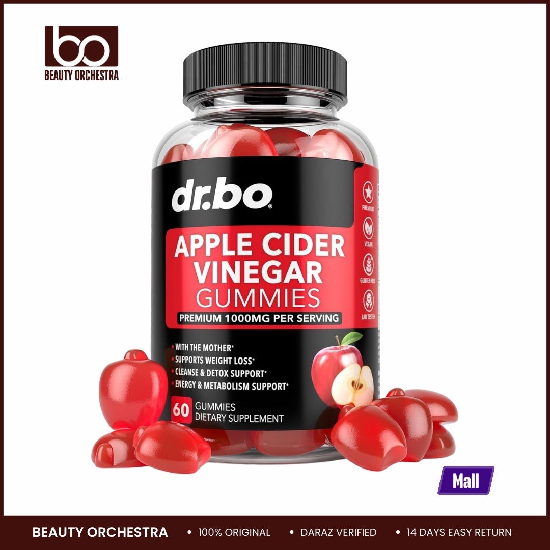 Dr Bo Apple Cider Vinegar Gummies - Natural Support for Advanced Weight Loss Detox Cleansing Digestion Plus Gut Health - ACV Gummies Supplements with 1000MG Apple Cider Vinegar Gummy with The Mother