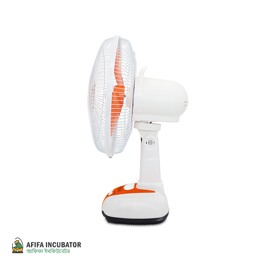 MK Defender 12 inches Rechargeable emergency Fan Solar Fan with solar battery Table Fan with LED light 2 Speed AC DC Charging - Mk-2912. 