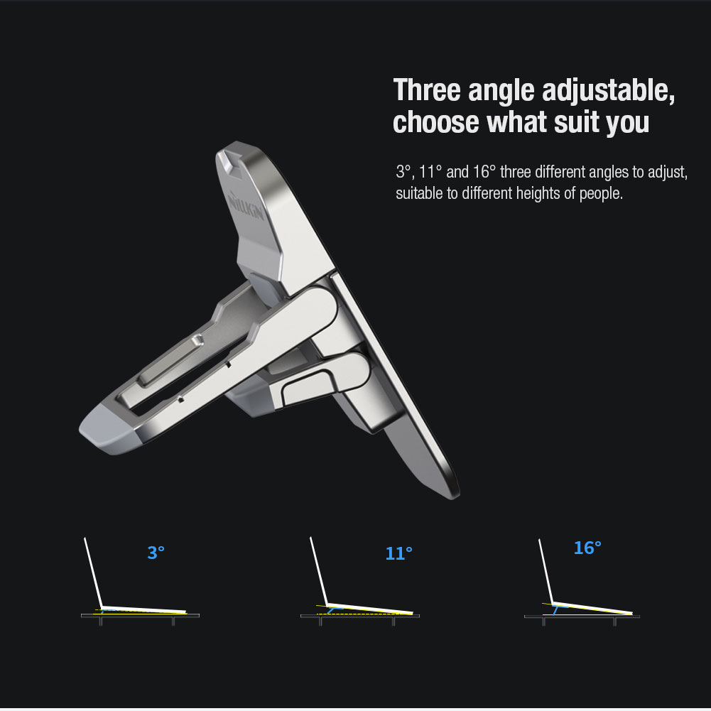 Nillkin Mini Hide Laptop Stand for Three Adjustable Angle Stand Universal Holder Notebook Accelerates Heat Dissipationel. 