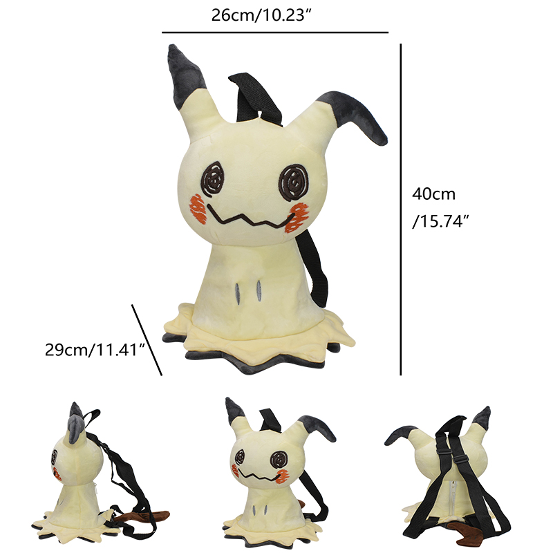 New Pokemon Backpack Plush Suffed Toy Pikachu Eevee Mew Gengar Snorlax Charizard Mimikyu Backpack Kawaii Kirby Shoulder Bag. 