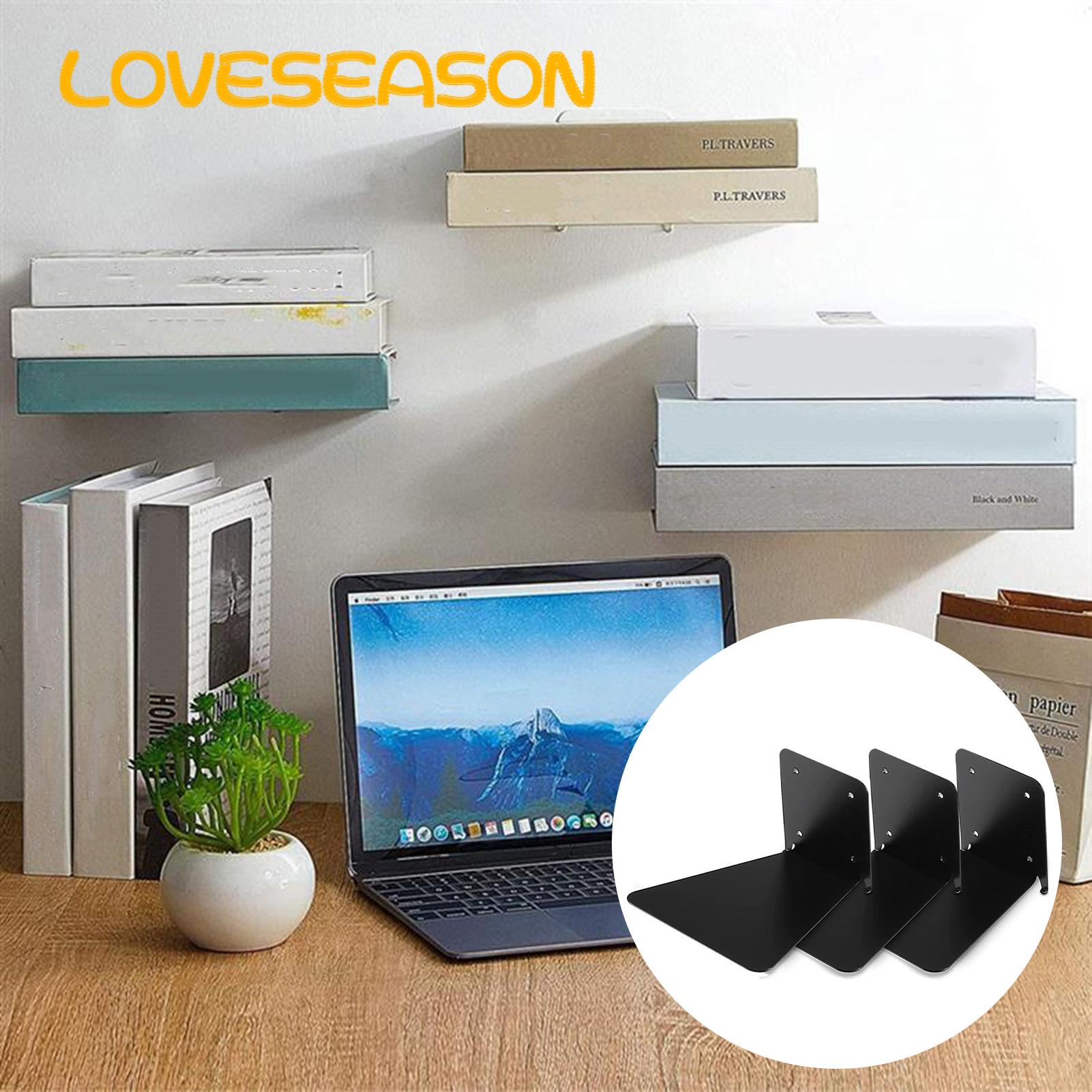 Iron Floating Bookshelf 3pcs Floating Bookshelves Invisible Wall Mounted Shelves for Small Spaces Floating Bookshelves for Awkward Walls. 