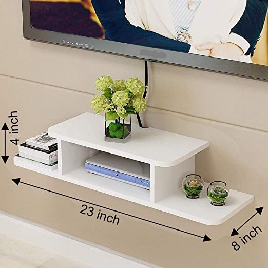 Wooden TV Background Floating Wall Shelf Wifi Router Shelf Decoder Wall Rack Storage Box Hanging Satellite TV Box Shelf Solid Wood Router Storage Box TV Wall Shelf Set-Top Box Partition 30 x 20 x 10 cm Creative Wall Shelf. 