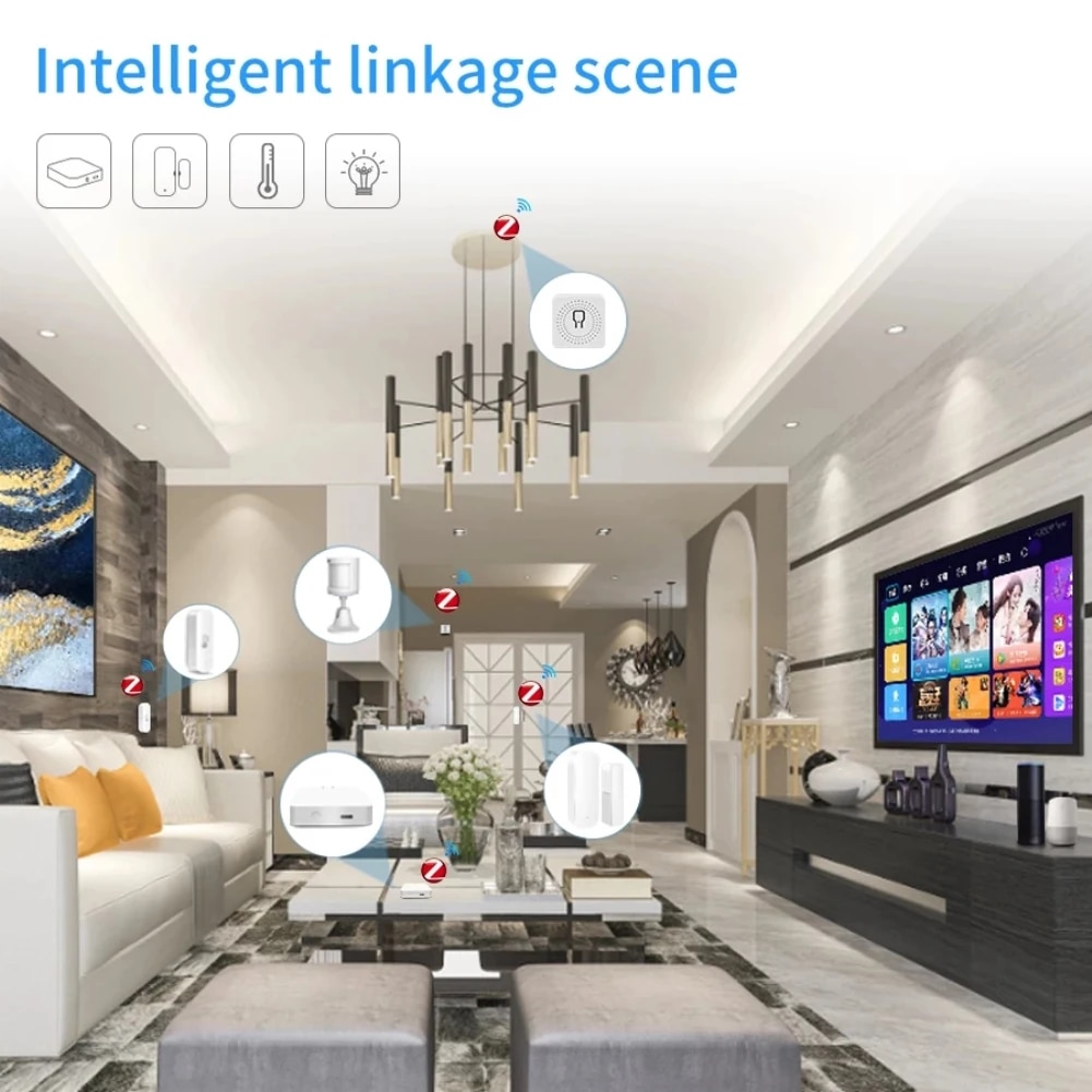 Tuya Zigbee/WiFi Magnetic Doo Window Sensor Open Closed Alarm Detector Smart Life APP Work With Alexa Google Home Need Gateway. 