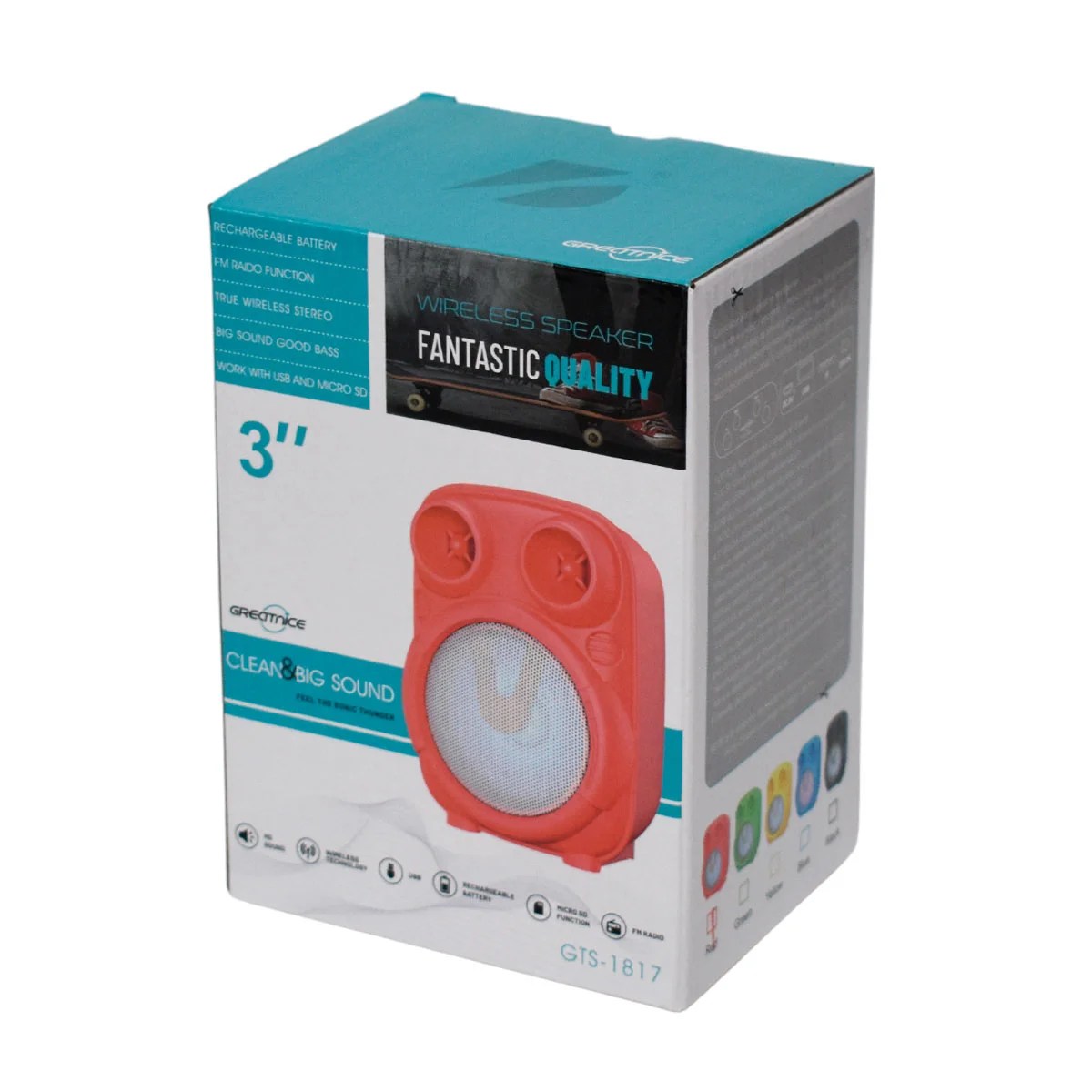 GREATNICE GTS-1817 Bluetooth, USB, TF Card & FM Radio Supported RGB Lighting Speaker. 
