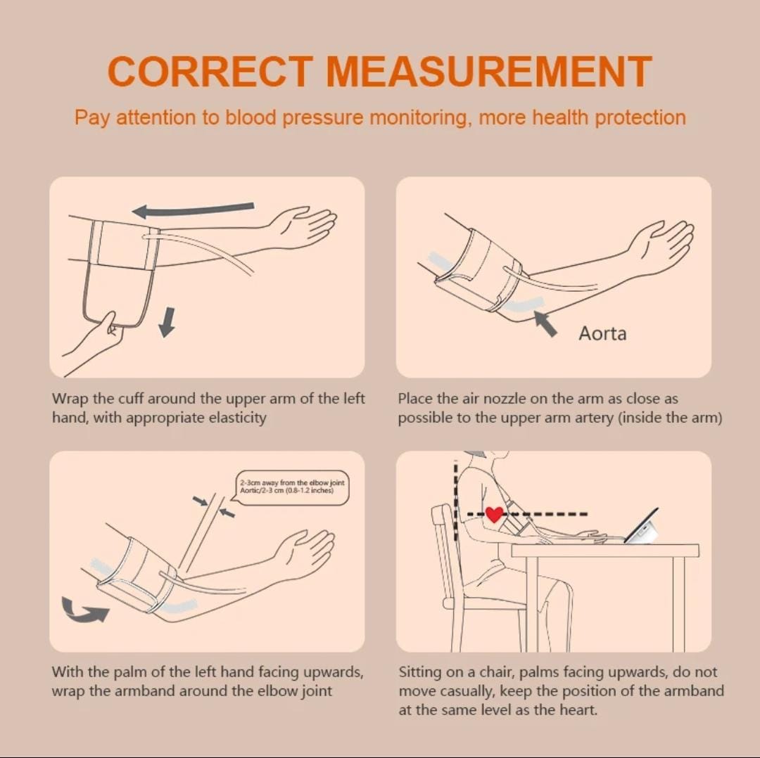 Digital LED Blod Pressure Monitor, USB Rechargeable, Sphygmomanometer, BP Machine, Spanish Voice, Upper Arm Sphygmomanometer. 