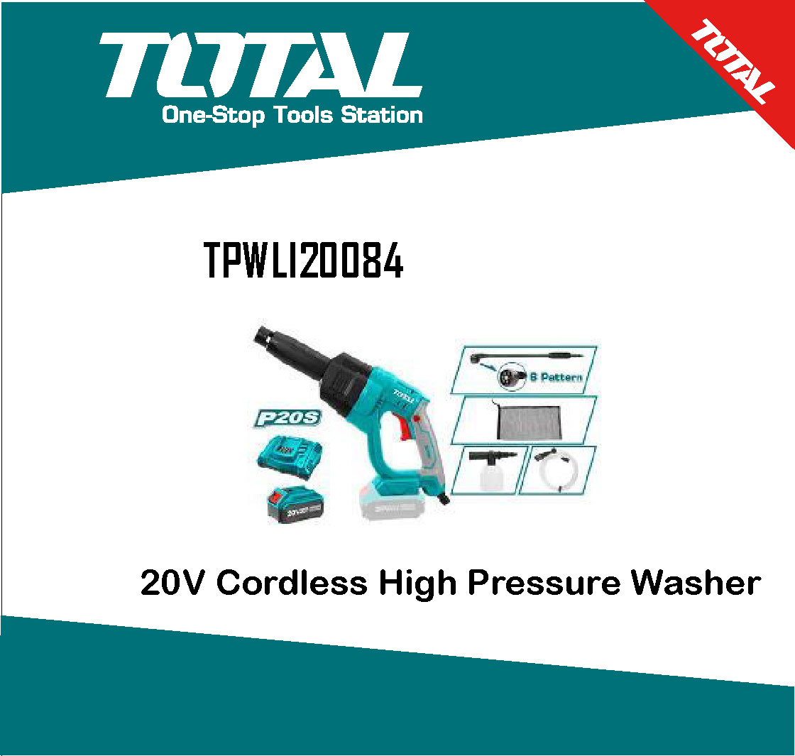 TOTAL 20V Cordless High Pressure Washer TPWLI20084