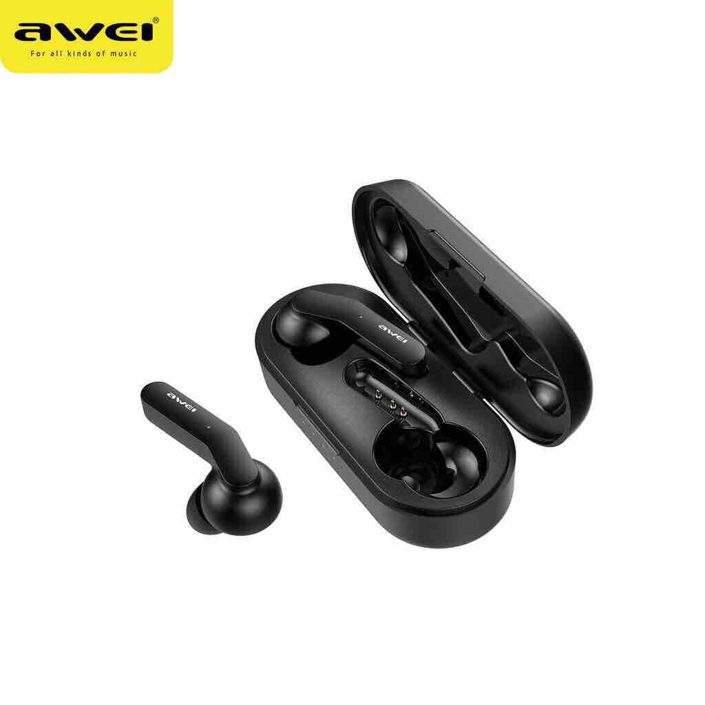 AWEI T10C TWS 5.0 IPX4 Bluetooth True Wireless Earbuds Touch Control Noise Cancelling Volume Control Super Bass Sound With Mic. 