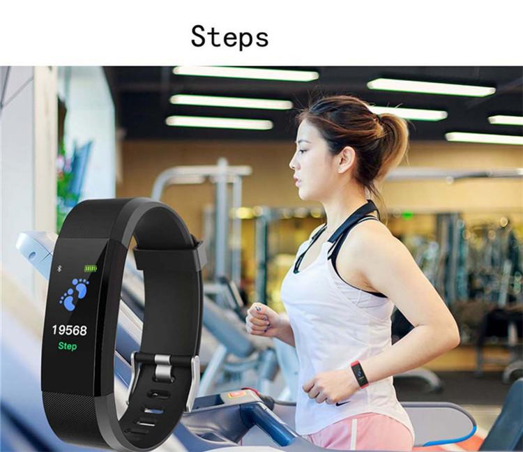 Hot Sale ID115 plus smart bracelet bluetooth smart sleep wristband bracelet 2018 Health Heart Rate Monitoring