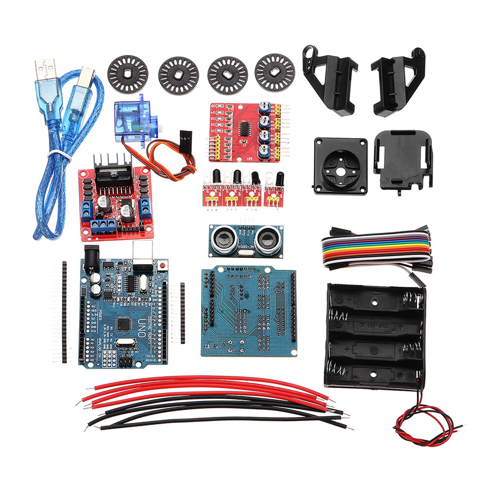 Intelligent car chassis encoder Arduino ultrasonic module. 