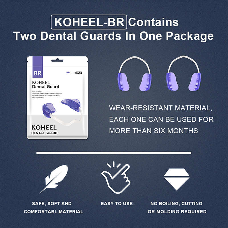 Stops Bruxism Adjustable Teeth Grinding Dental Mouth Guard Eliminate TMJ and Clenching Koheel-BR 2 Count with Braces Box FeeoiF. 