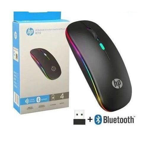 Hp W10 Wireless and Bluetooth Rechargeable Mouse with Led Light. 