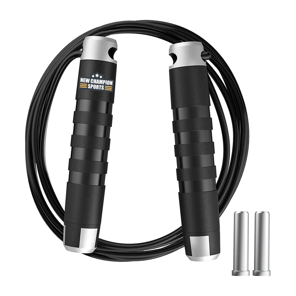 Weighted Jump Rope for Working Out Speed Jump Rope for Exercise Fitness Adjustable Skipping Rope for Women Men Kids - Black. 