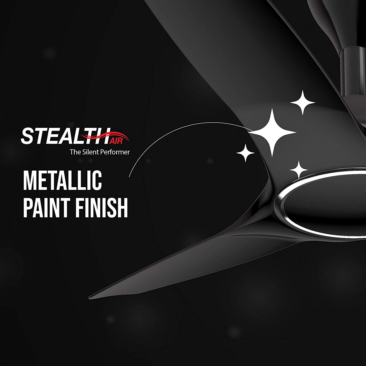 Havells Stealth Air 1200MM / 48" Most Silent BLDC Remote Controlled Ceiling Fan Premium Look and Finish (Metallic Black). 