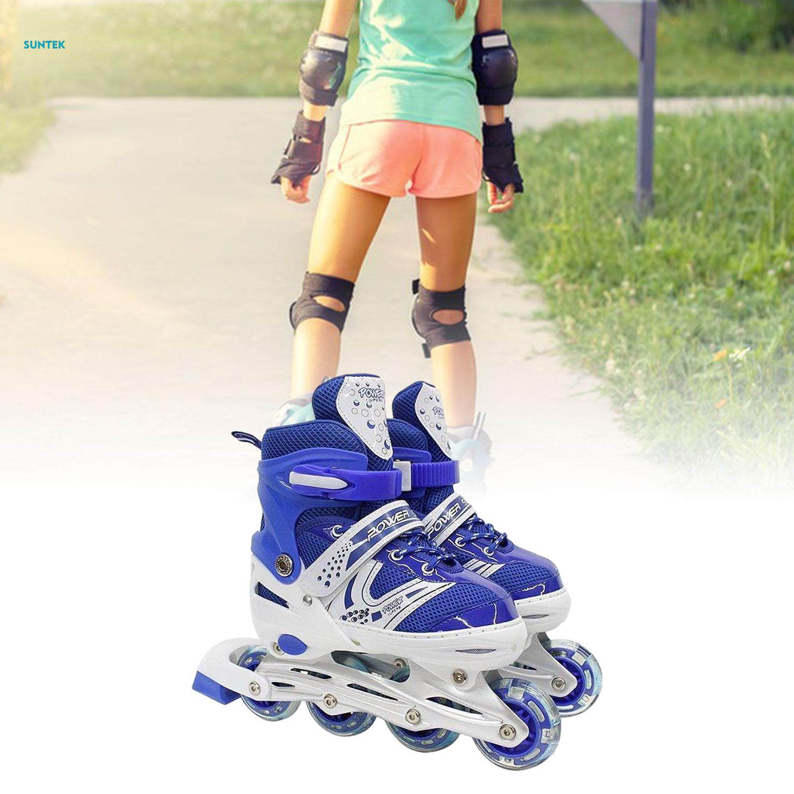 Inline Skates for Girls and Boys Smoothly Beginner Roller Skates with Blue Size