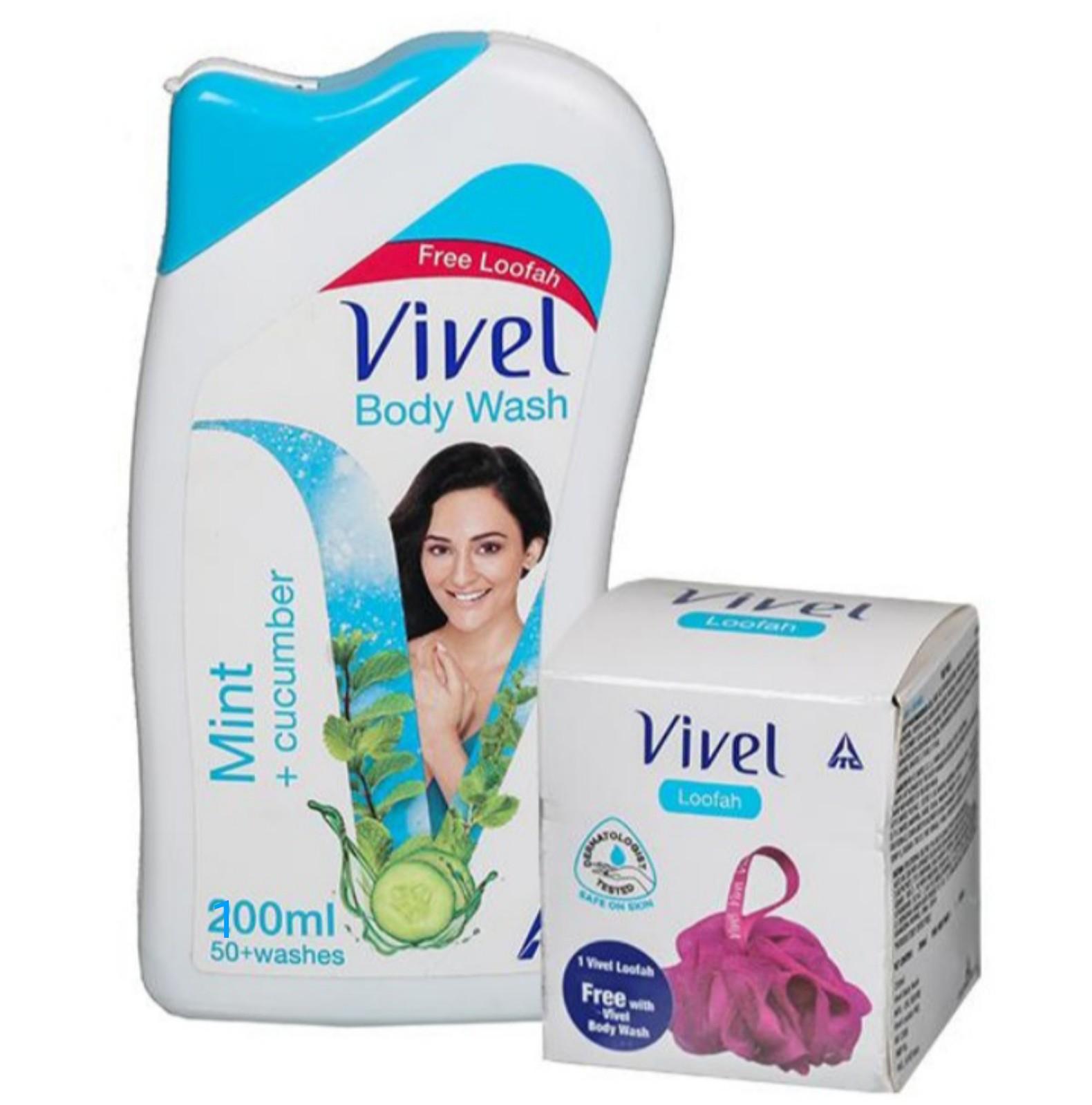 Vivel Mint Cucumber Body Wash (Free Loofah) 200 ml. - Cut Price BD