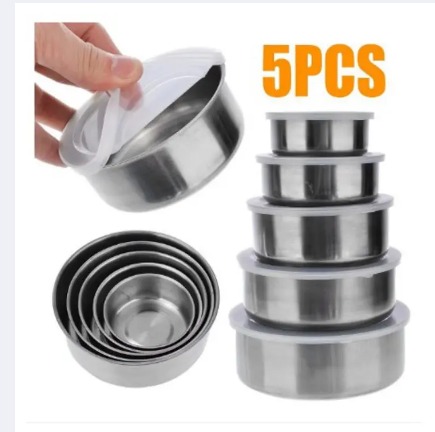 5Pcs Bowl Set/Bati Set/ Steel Bati Set/ High Quality Steel Bowl Set/Food Box- 5 Pieces