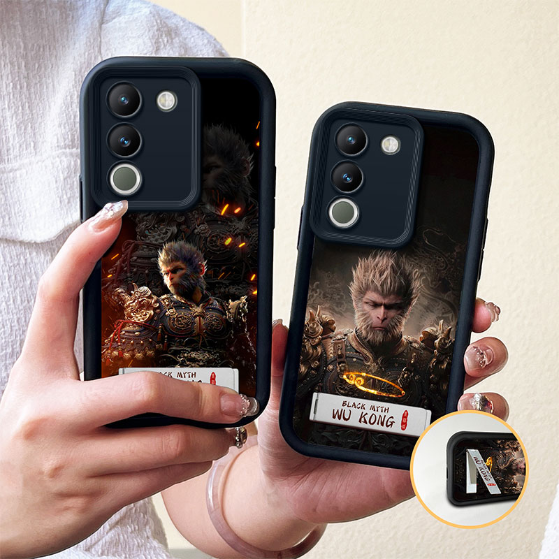 【Get One Free Brackets】Olige Case For VIVO Y01 Y03 Y11 Y12 Y12i Y15 Y15S Y16 Y17S Y18 Y19 Y20 Y21 Y21S Y27 Y28 Y30 Y35 Y36 Y50 Y52S Y56 Y72 Y75S Y77T Y78 Y100 Y200E V30 Lite New creative silicone frosted cartoon anime Sauron Phone Case Back Cover