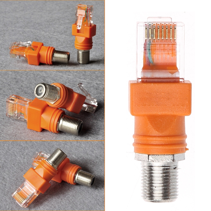 Coaxial To Ethernet Adapter Coax Rf F Female To Rj45 Male Converter For Tester