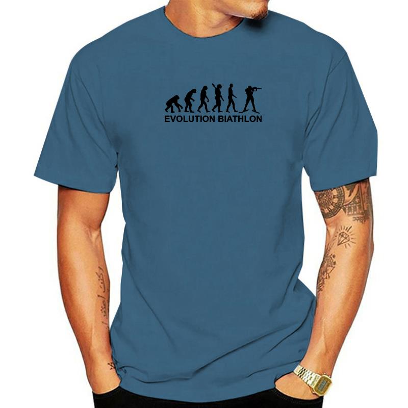 Evolution Biathlon T-shirt Men T Shirt Unique Workout Tops Cotton Tees Boyfriend Gift Clothing Human Being Tshirt Funny. 