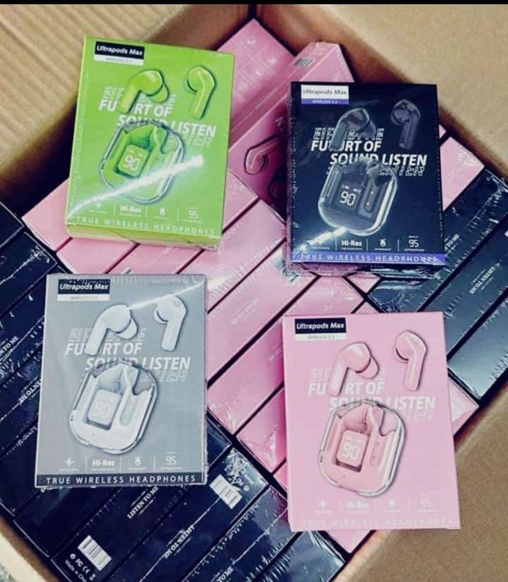 Ultrapods Max Bluetooth 5.3 Transparent Wireless Earbuds. 