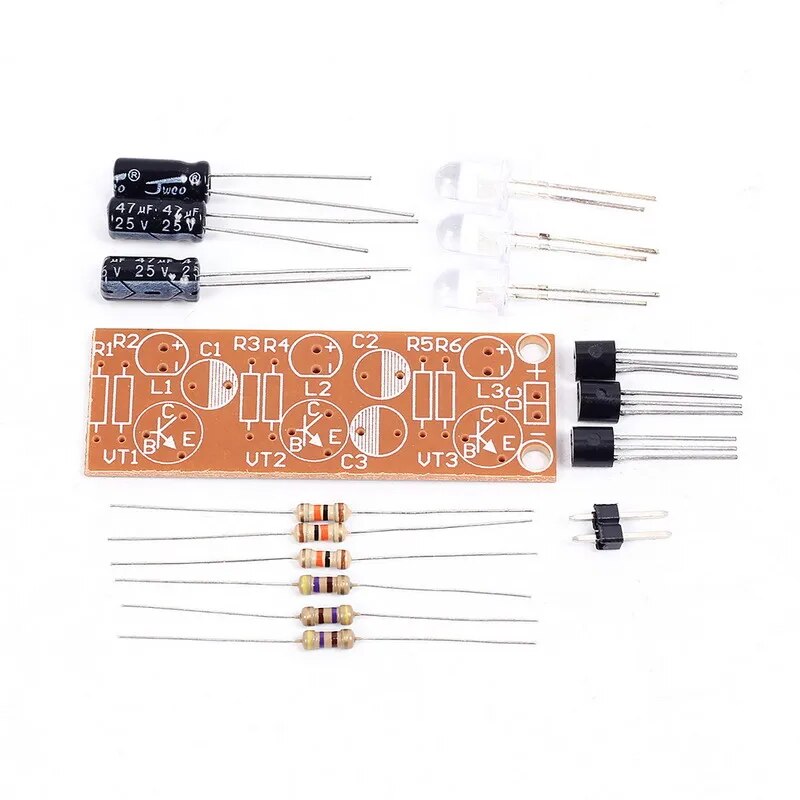 【YIYANGMAOYI111】Electronic Kit 3V-15V DIY Kit LED Cycle Flash Light Kit Precise Flash Automatically. 