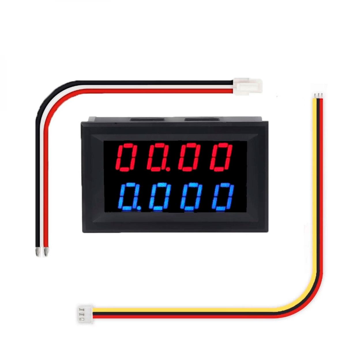 DC 0-200V 10A Digital Voltmeter Ammeter Blue + Red LED Dual Display Amp Volt Meter Car Voltage Current Monitor