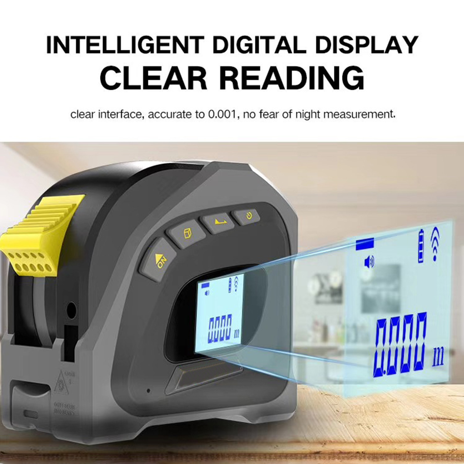 Digital Laser Distance Meter Laser Measure 131Ft/40M Tape Measure 16Ft/5M for Measuring Length Area Volume. 